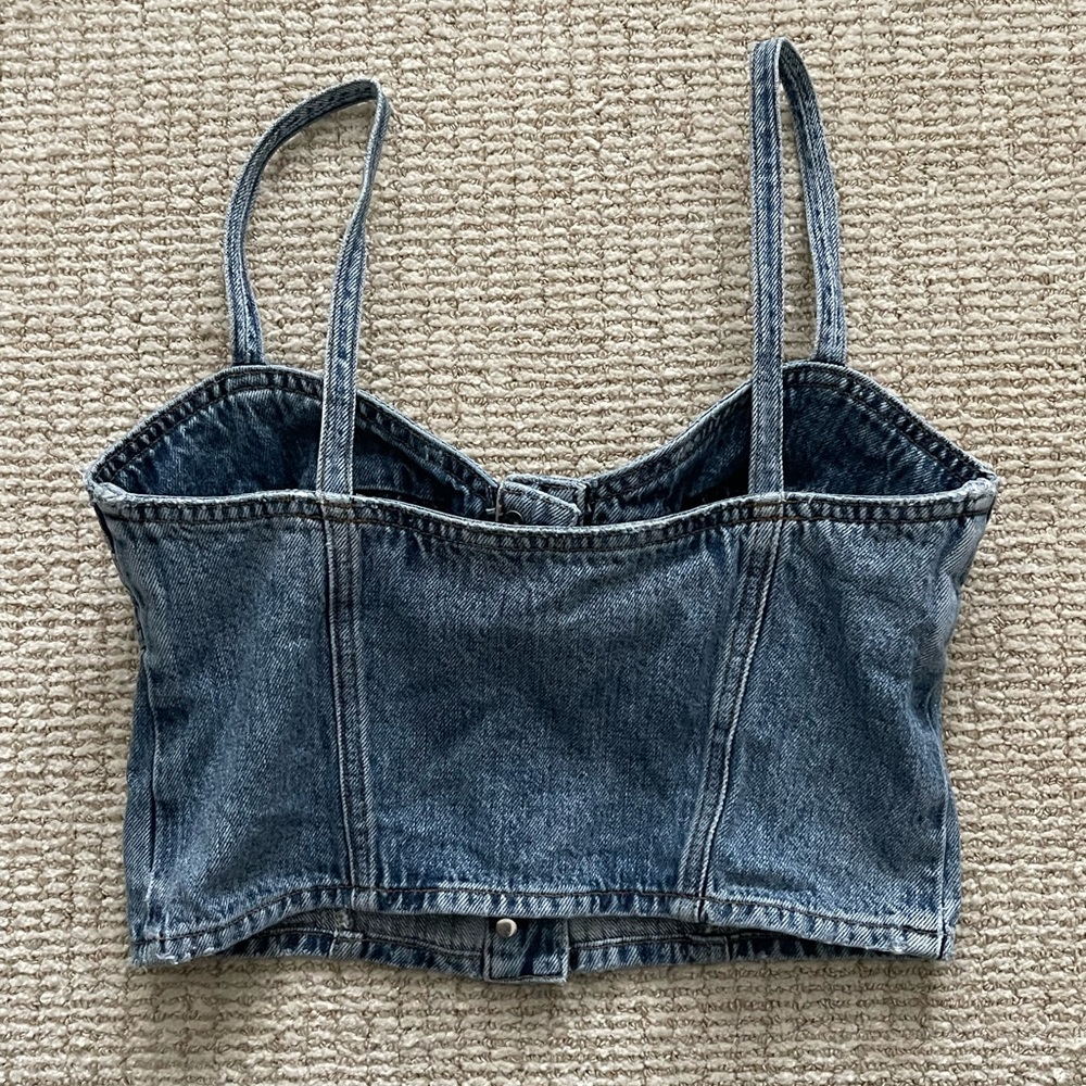 Agolde Lola Denim Bustier View 4